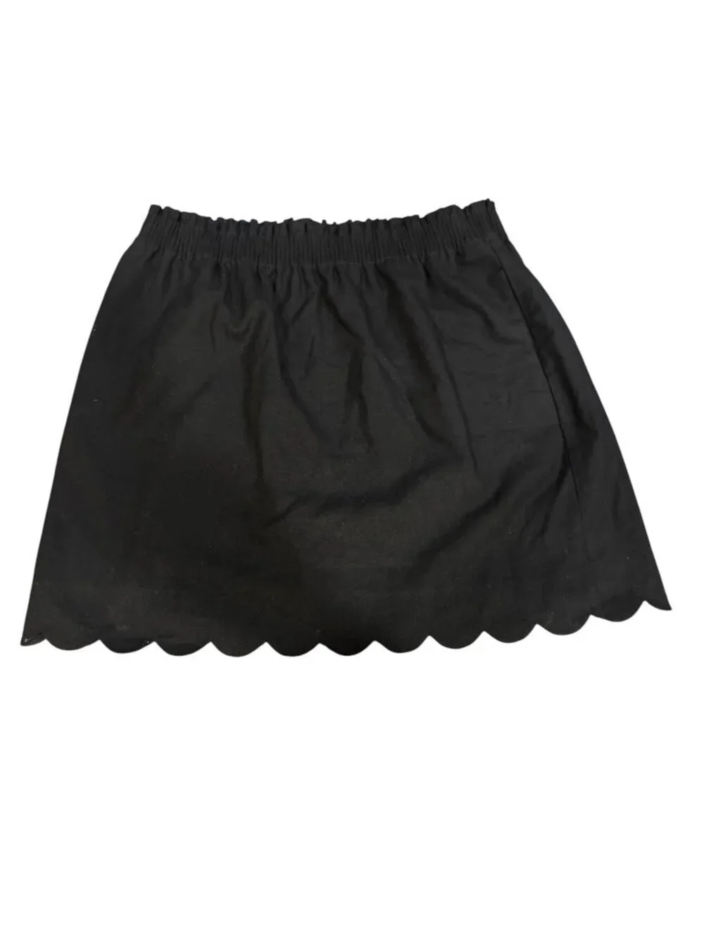 J.Crew Black Linen Blend Scalloped Hem A-Line Skirt Women’s Size 14